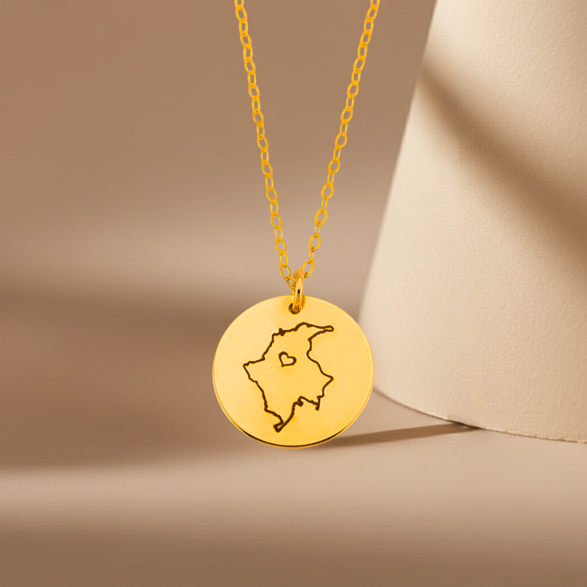 State Charm Necklace, 5/8" Disc