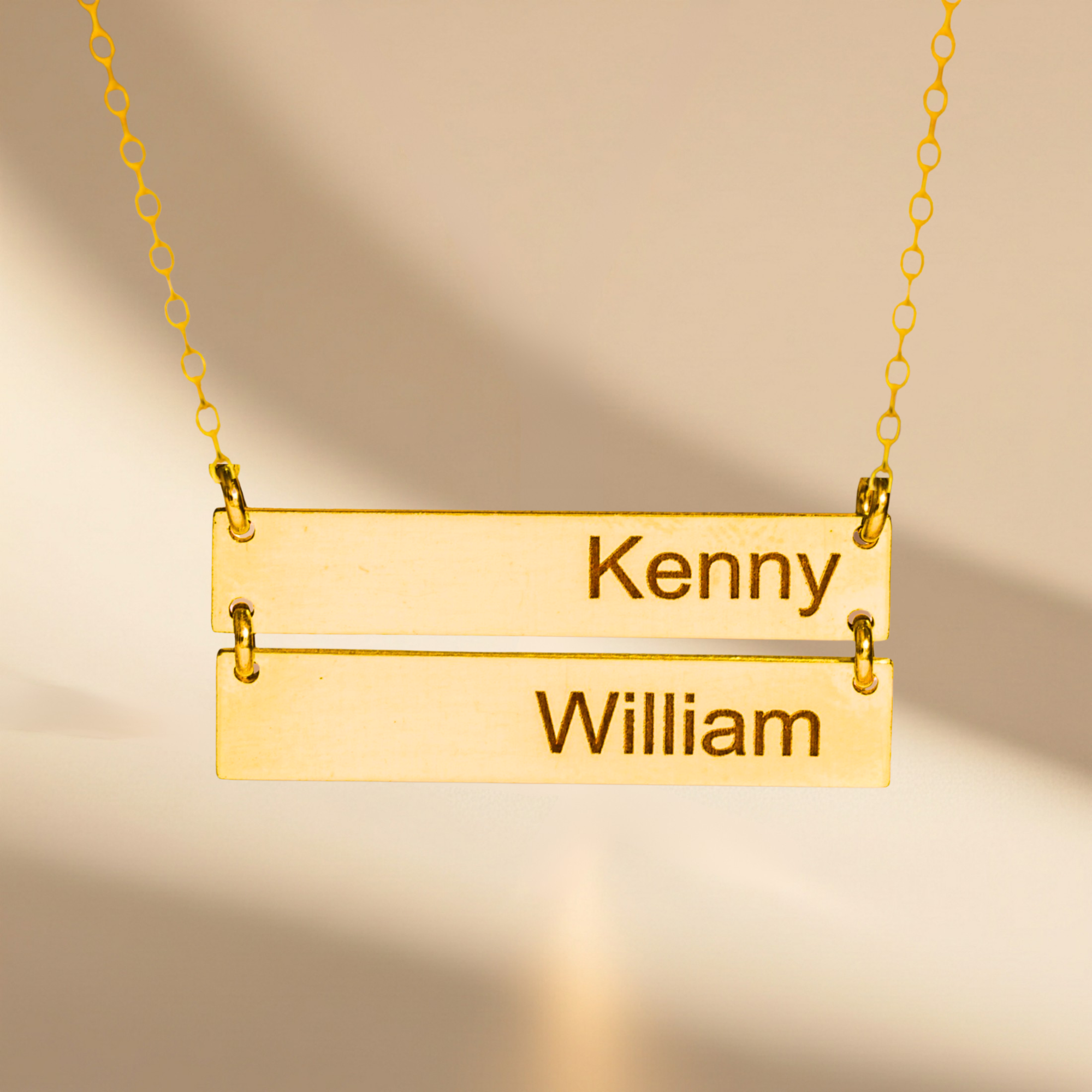 Personalized Multiple Horizontal Name Bar Necklace