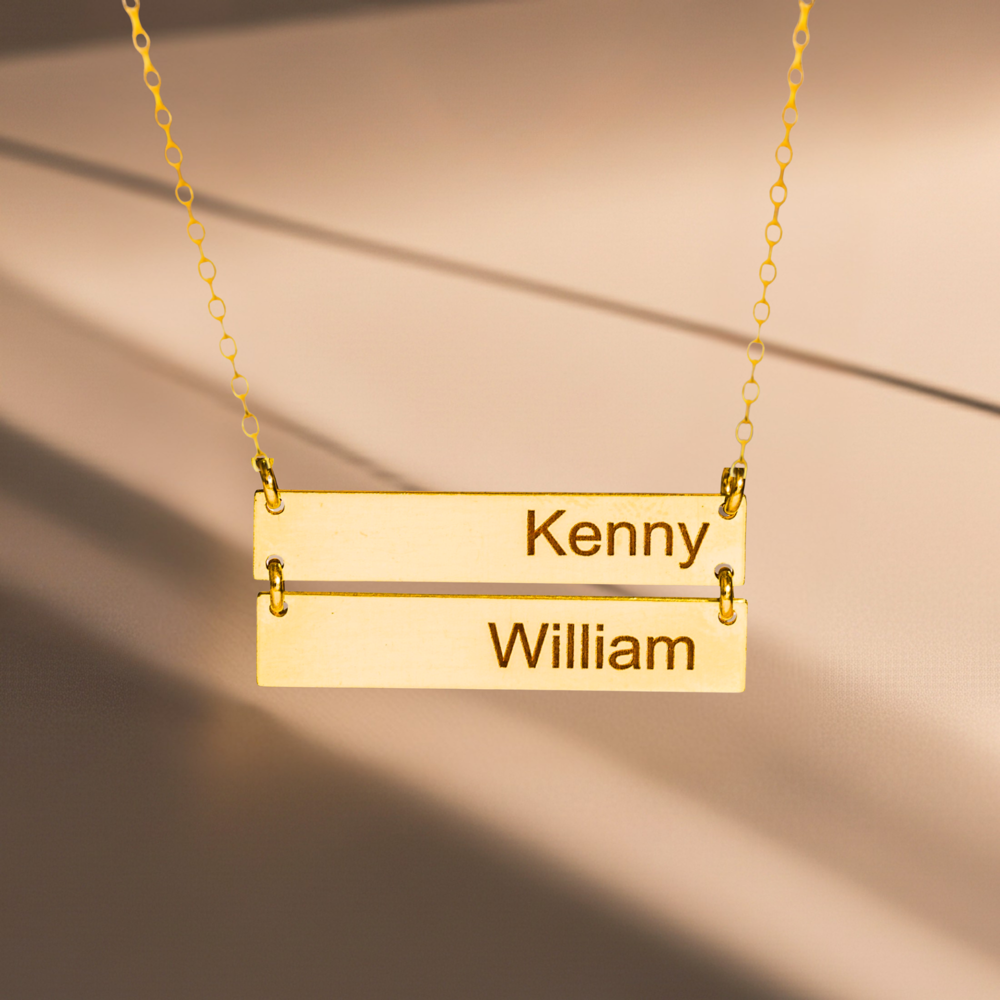 Personalized Multiple Horizontal Name Bar Necklace