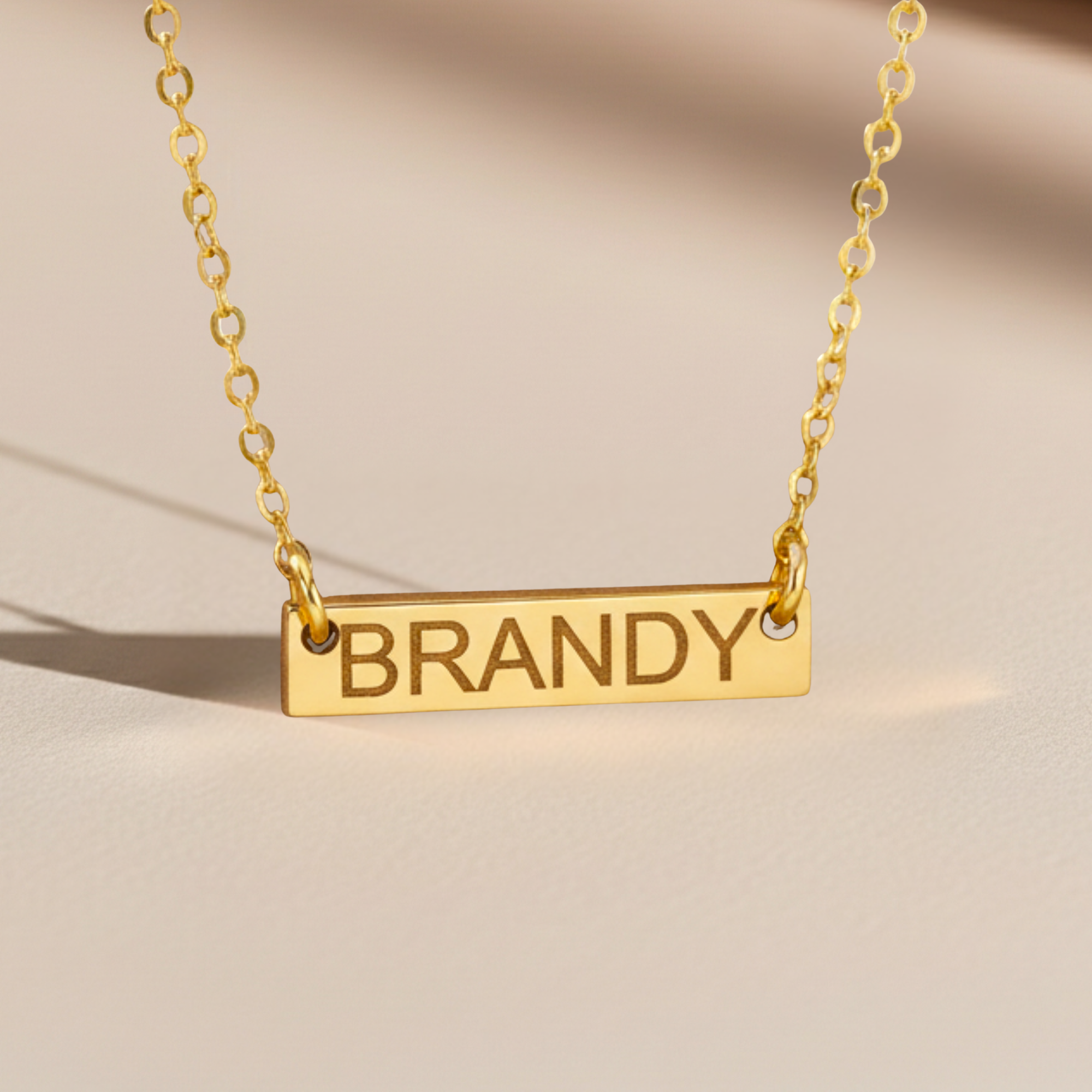 Personalized Horizontal Skinny Name Bar Necklace, 5/8-inch