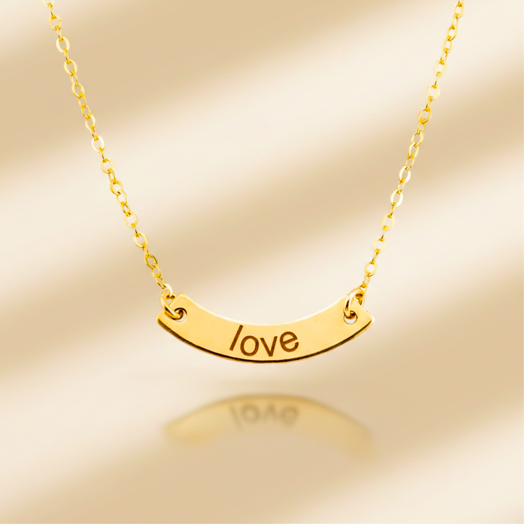 Personalized Initial Curved Bar Necklace