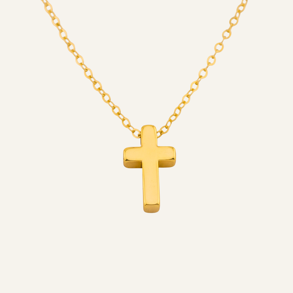 Minimal Tiny Sliding Cross Necklace