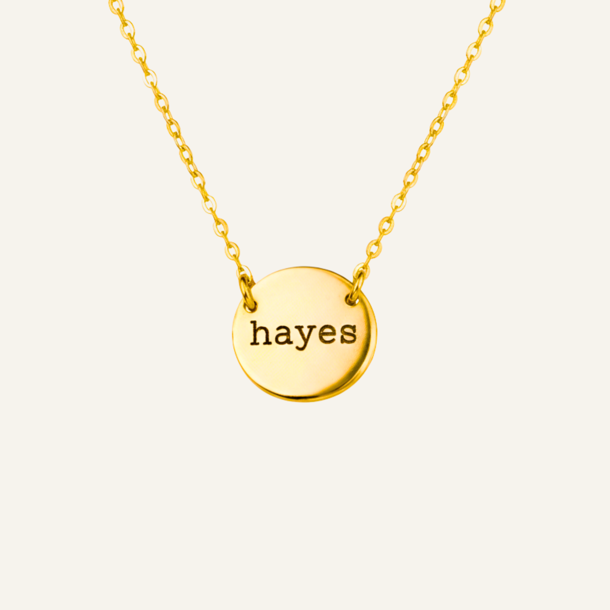 Personalized Large Circle Necklace, 1/2" Disc
