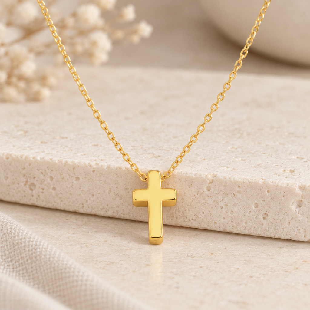 Minimalist Cross Necklace – Petite Faith Pendant