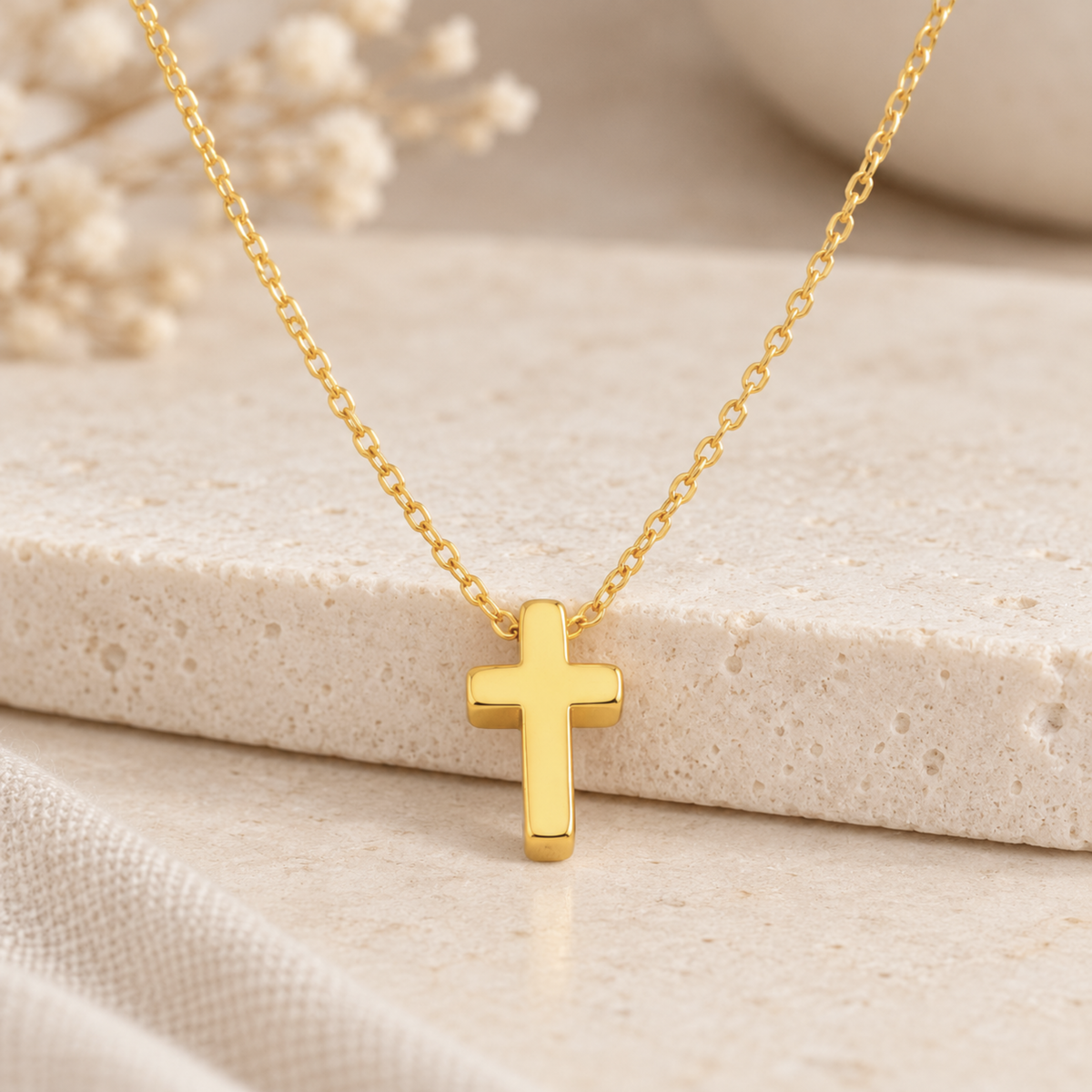 Minimalist Cross Necklace – Petite Faith Pendant