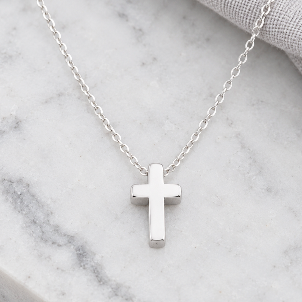 Minimalist Cross Necklace – Petite Faith Pendant