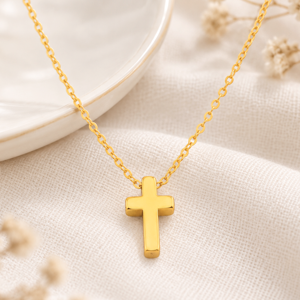 Minimalist Cross Necklace – Petite Faith Pendant