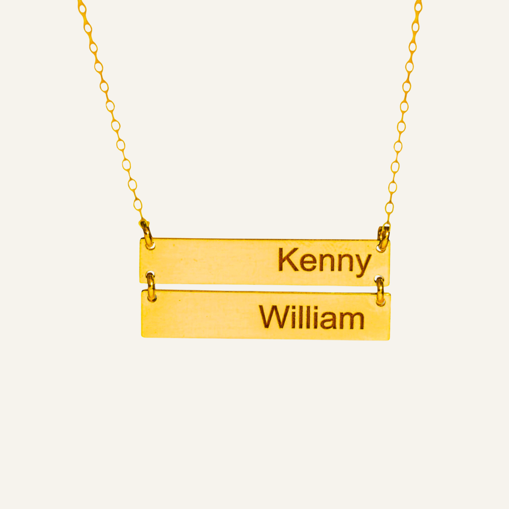 Personalized Multiple Horizontal Name Bar Necklace