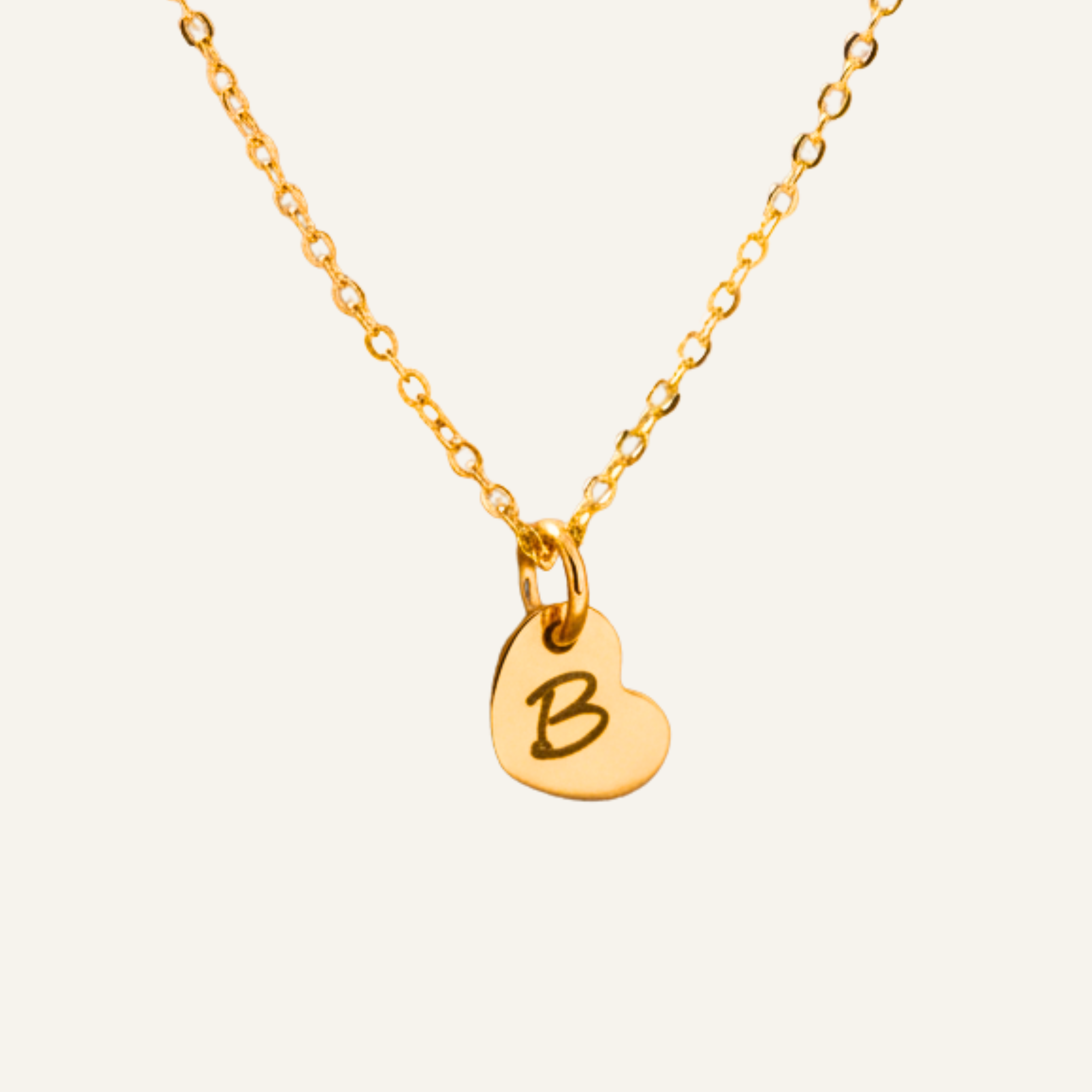 Tiny Initial Heart Necklace
