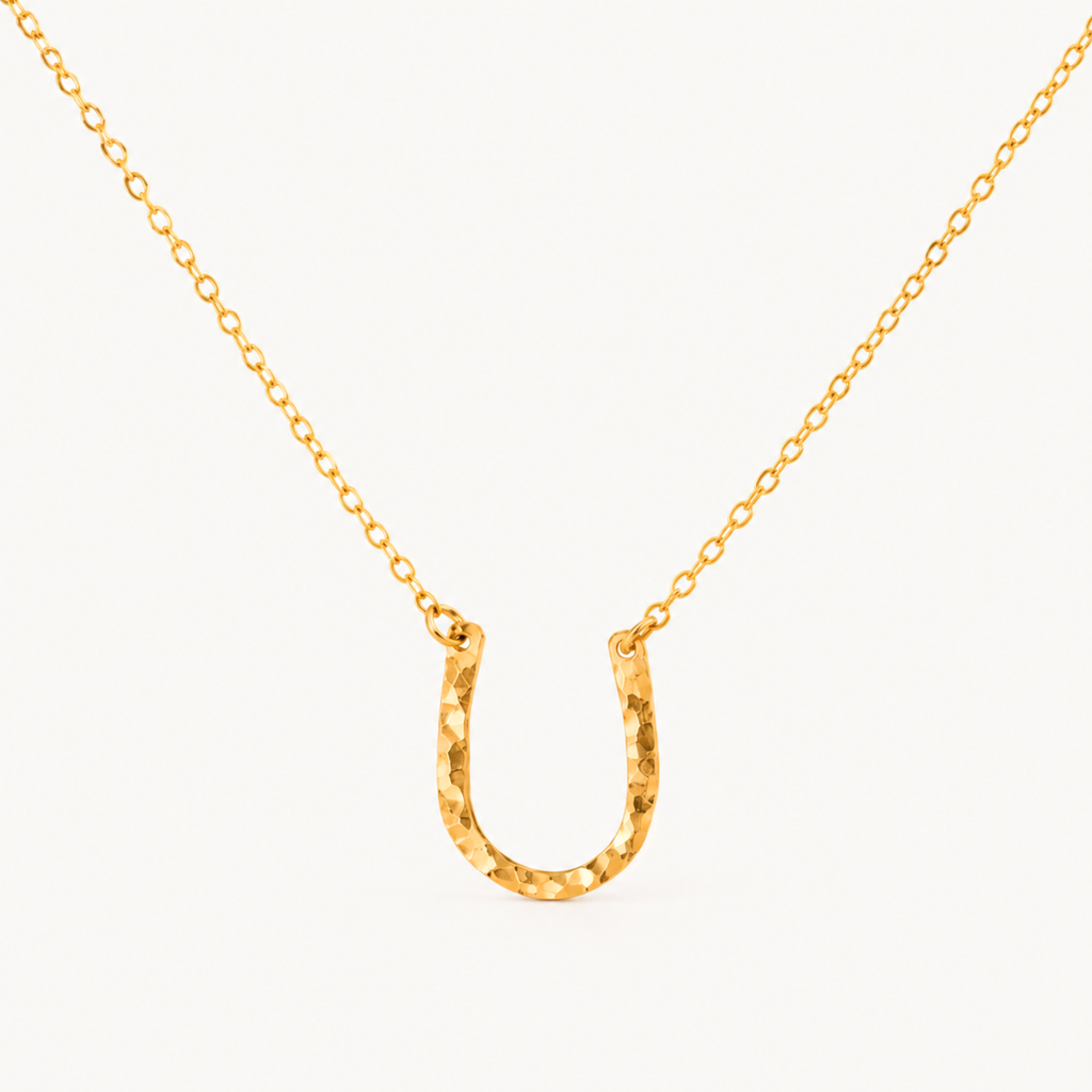 Hammered Horseshoe Necklace – Lucky Charm
