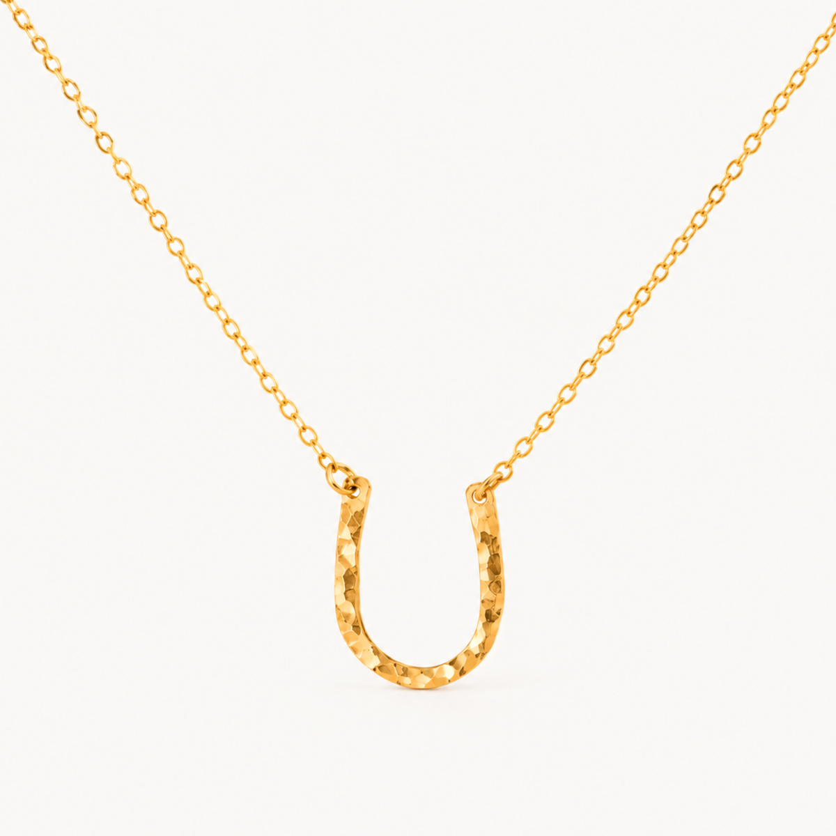 Hammered Horseshoe Necklace – Lucky Charm