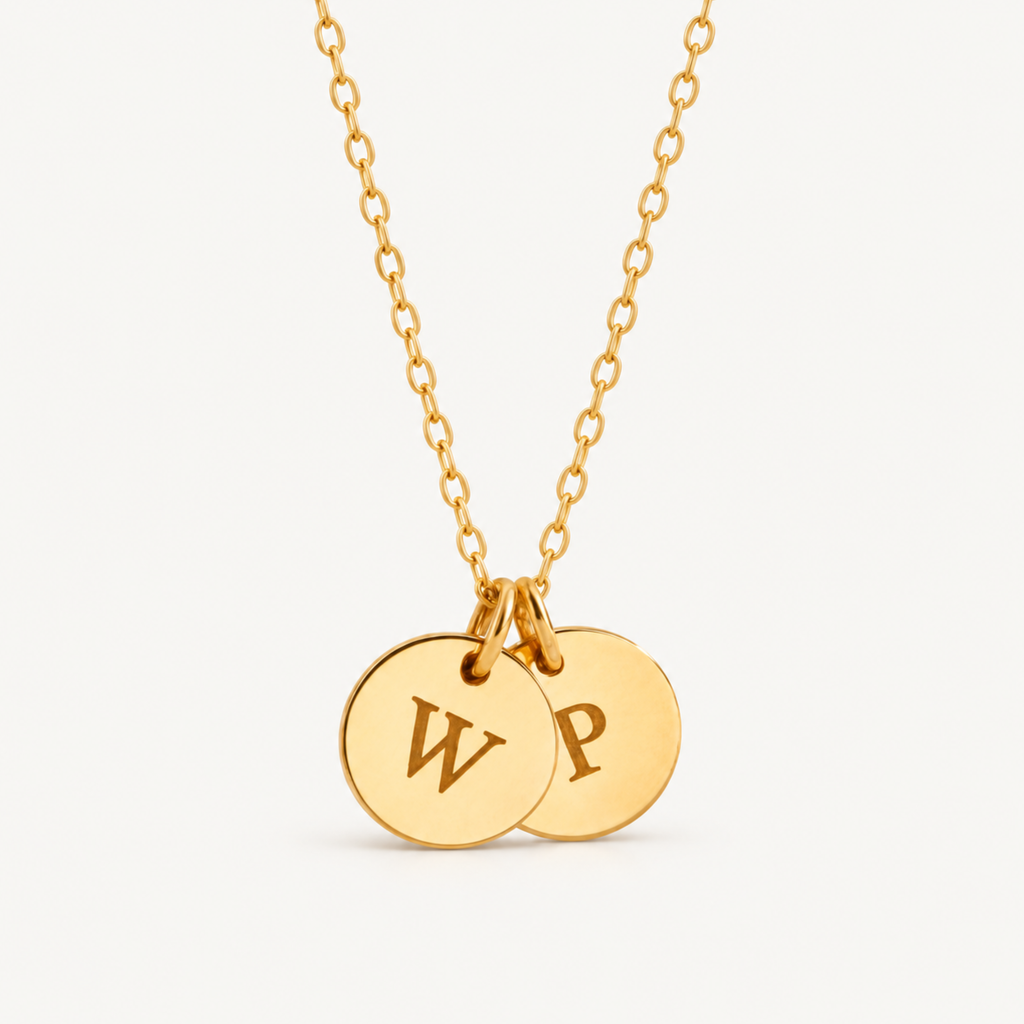 Personalized Initial Disc Necklace – Multiple Charm