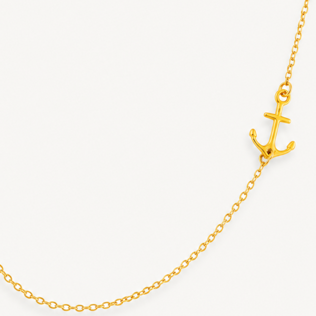 Sideways Anchor Necklace – Minimalist Nautical Charm