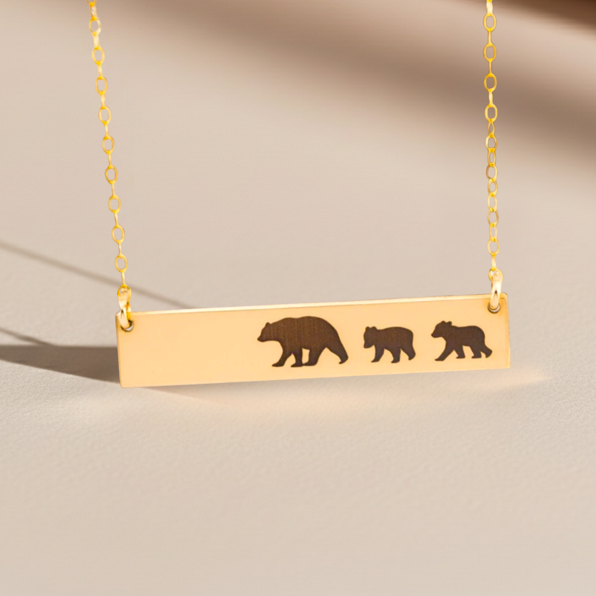 Mama Bear Bar Necklace, Mama Bear Bear Cubs Necklace