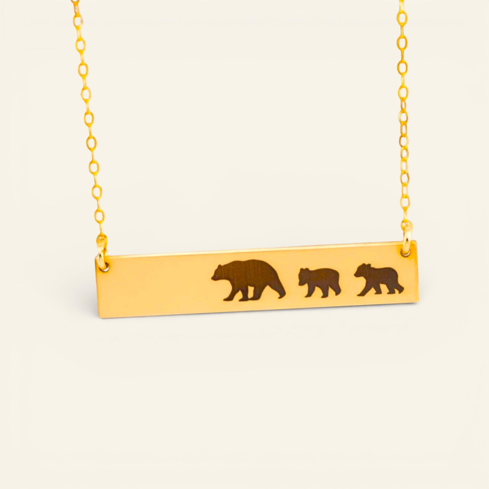 Mama Bear Bar Necklace, Mama Bear Bear Cubs Necklace