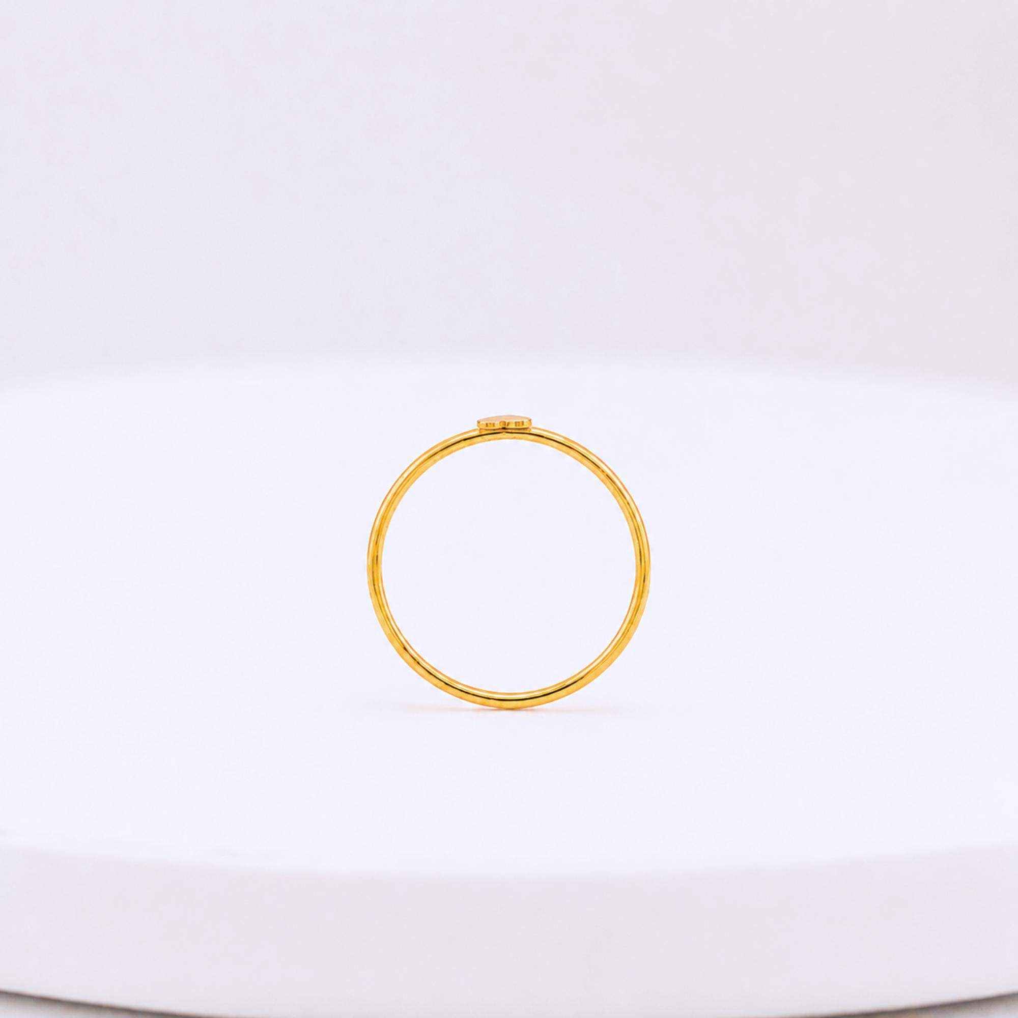Personalized Tiny Heart Ring, Engraved Initial Ring Gold or Silver, Stacking Letter Ring