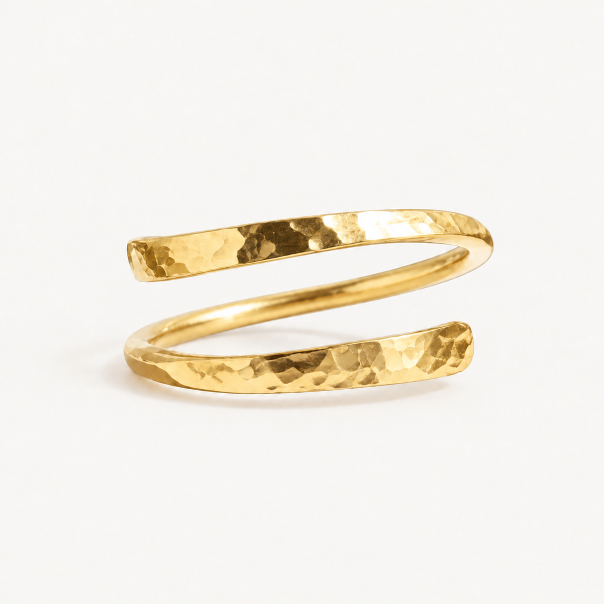 Hammered Bypass Wrap Ring, 2-lines