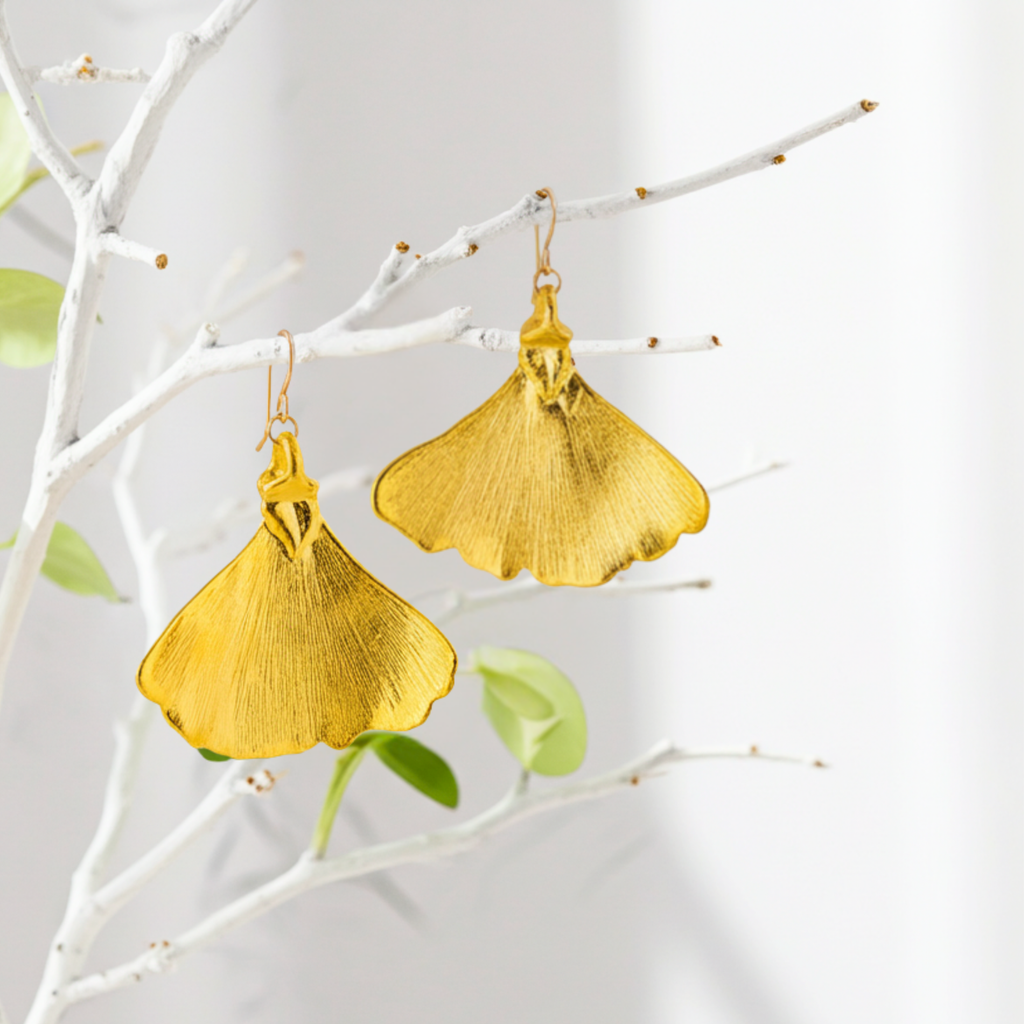 Actual Leaf Dangle Earrings