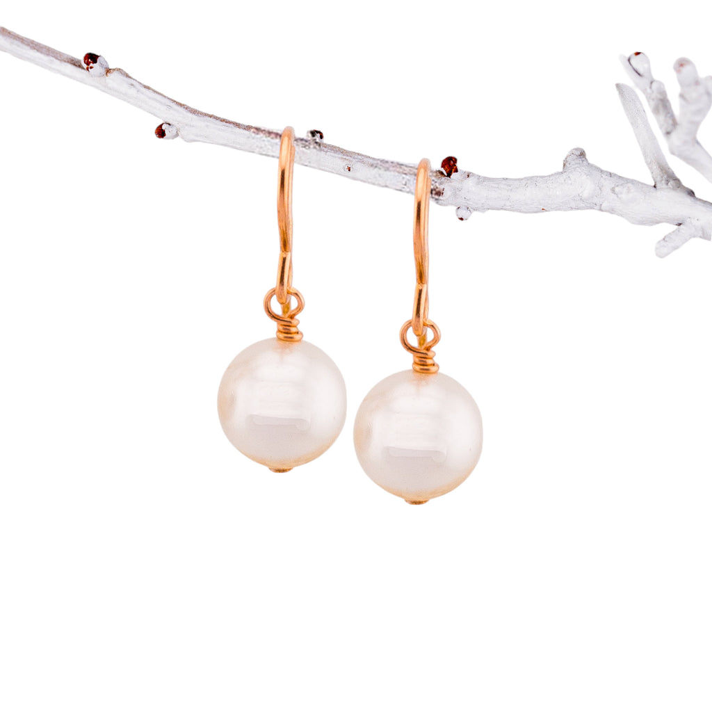 Simple Dangle Crystal Pearl Earrings
