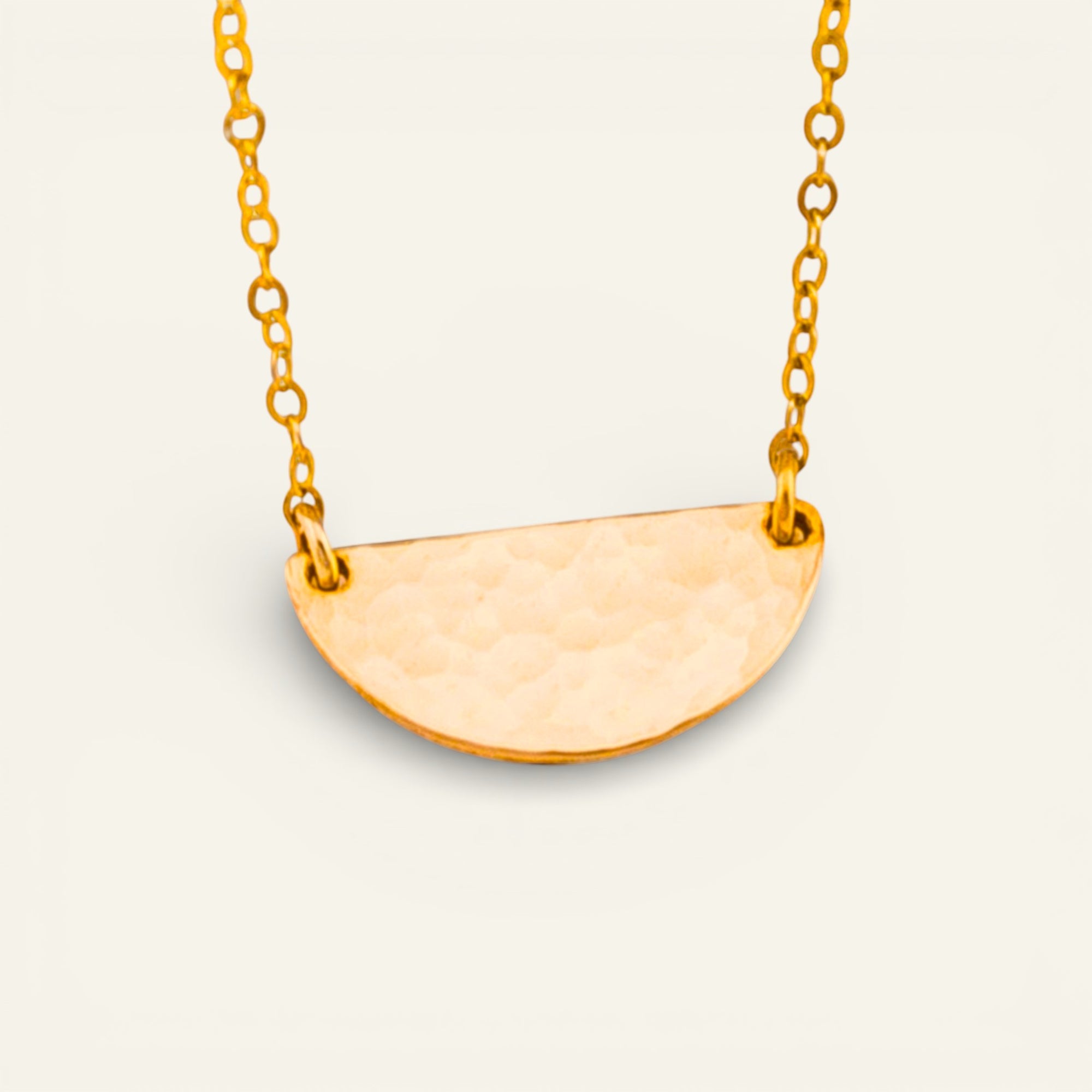 Personalized Tiny Half Moon Necklace, 5/8-inch