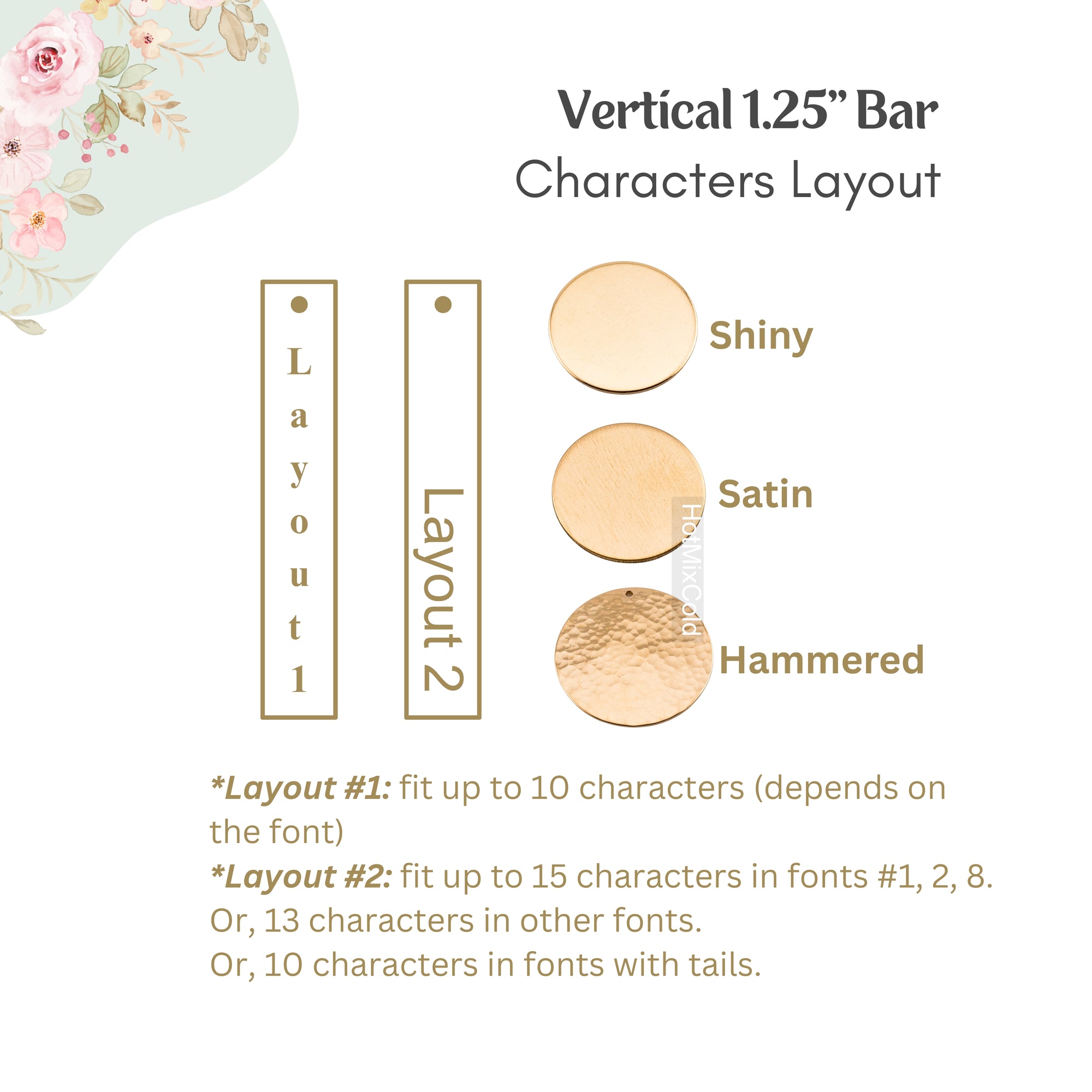 Multiple Vertical Nameplate Bars Necklace, 1.25-inch Bar