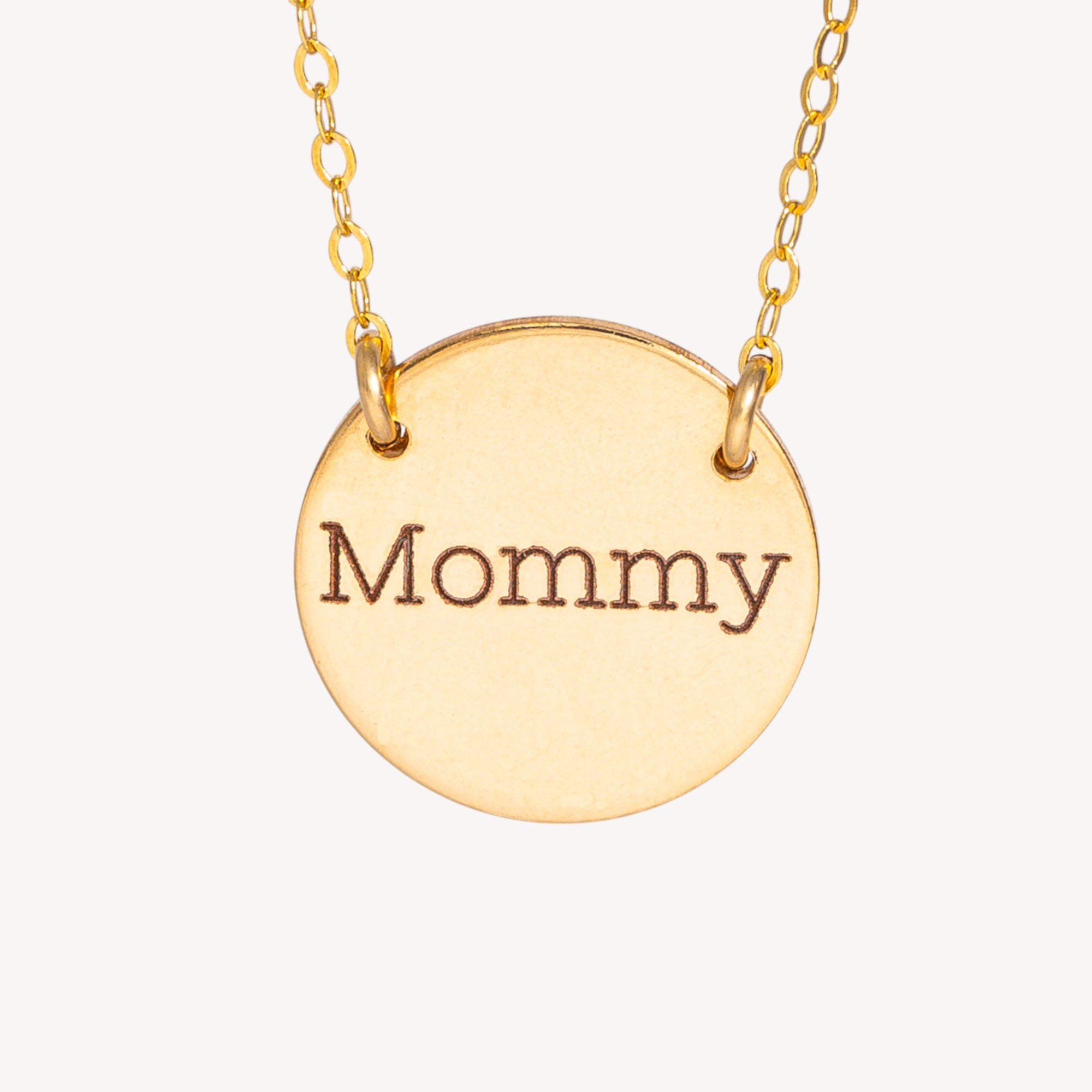 Personalized Large Circle Necklace, 1/2" Disc