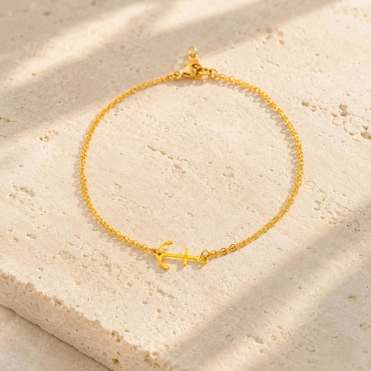 Small Anchor Bracelet with Double Chains