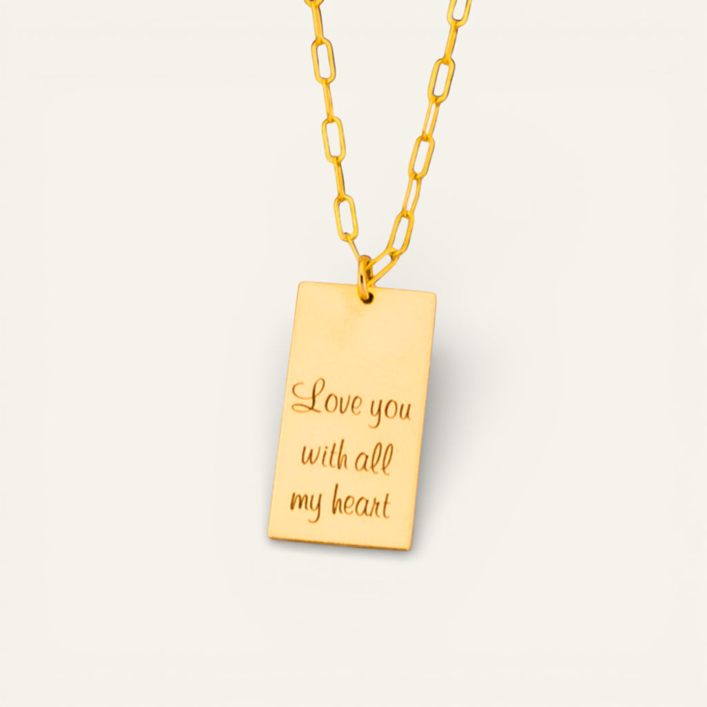 Personalized Rectangle Pendant, 0.5" x 1" Rectangle Pendant