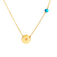 Initial Disc Necklace and Gemstone Necklace