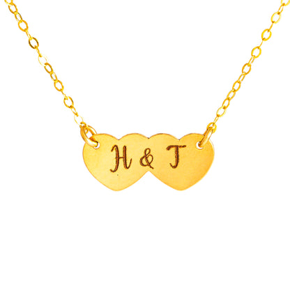 Personalized Double Heart Necklace