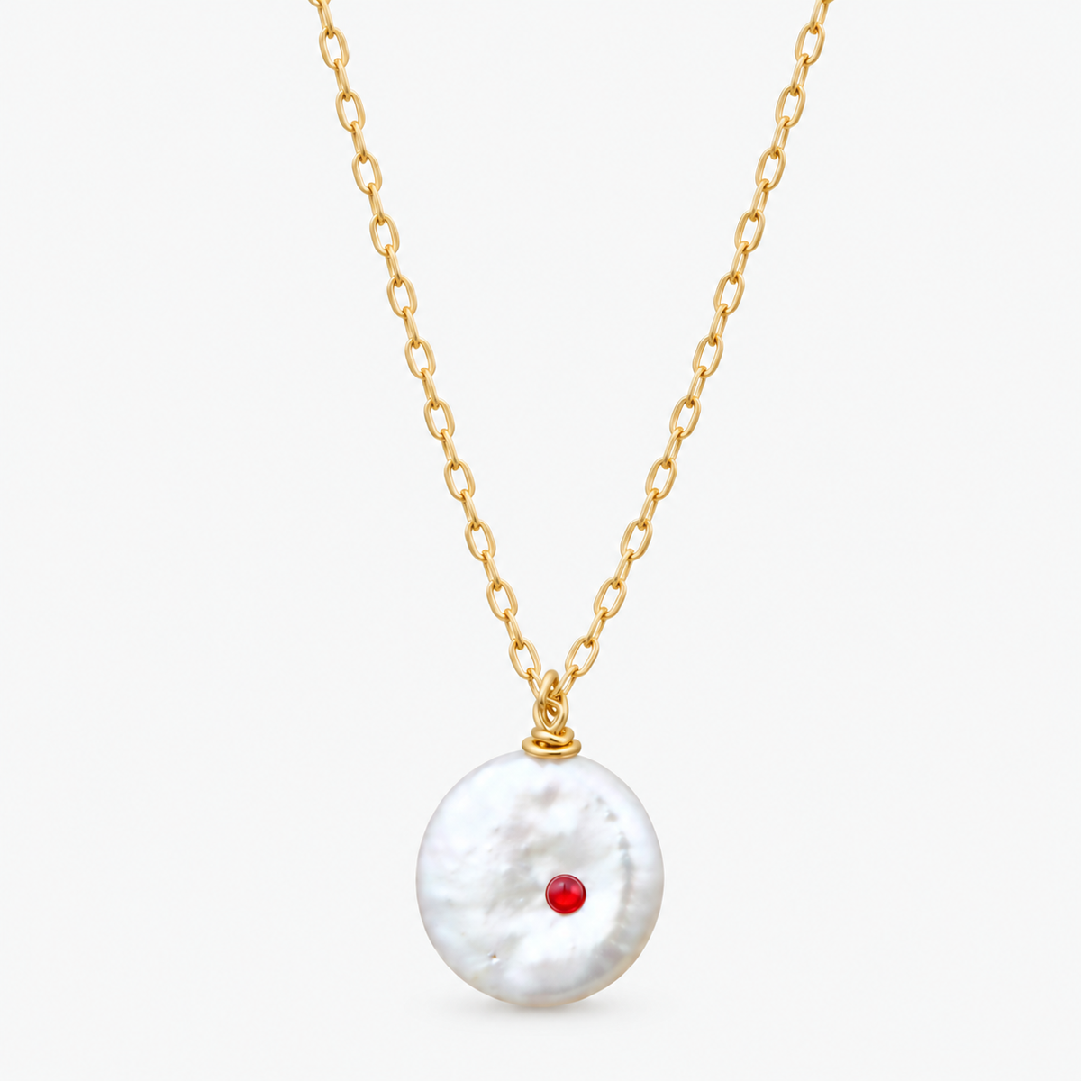Customized Birthstone Coin Pearl Necklace