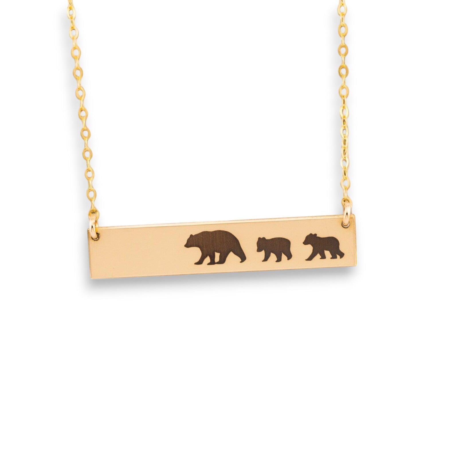 Mama Bear Bar Necklace, Mama Bear Bear Cubs Necklace