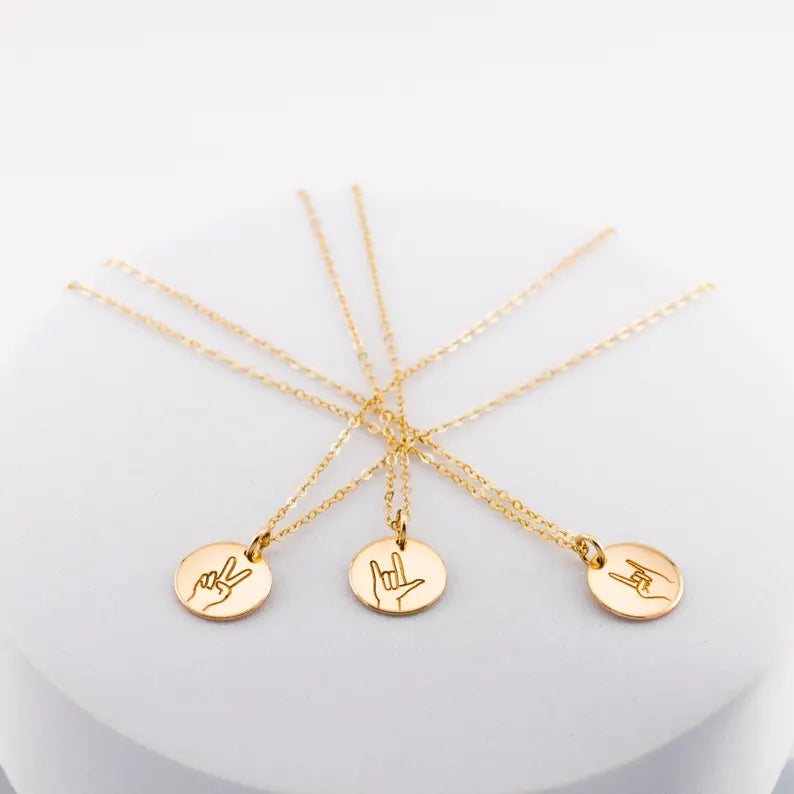Hand Gesture Pendant Necklace
