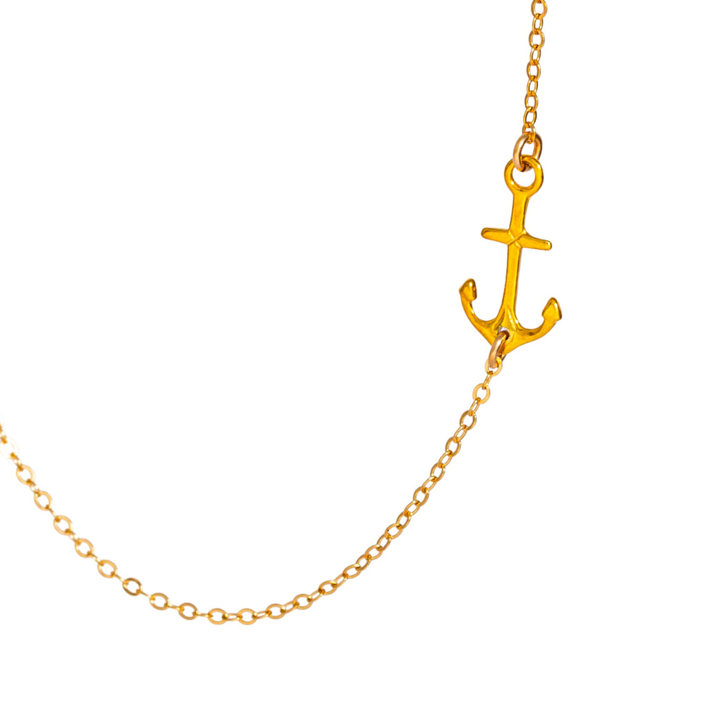Small Sideways Anchor Necklace