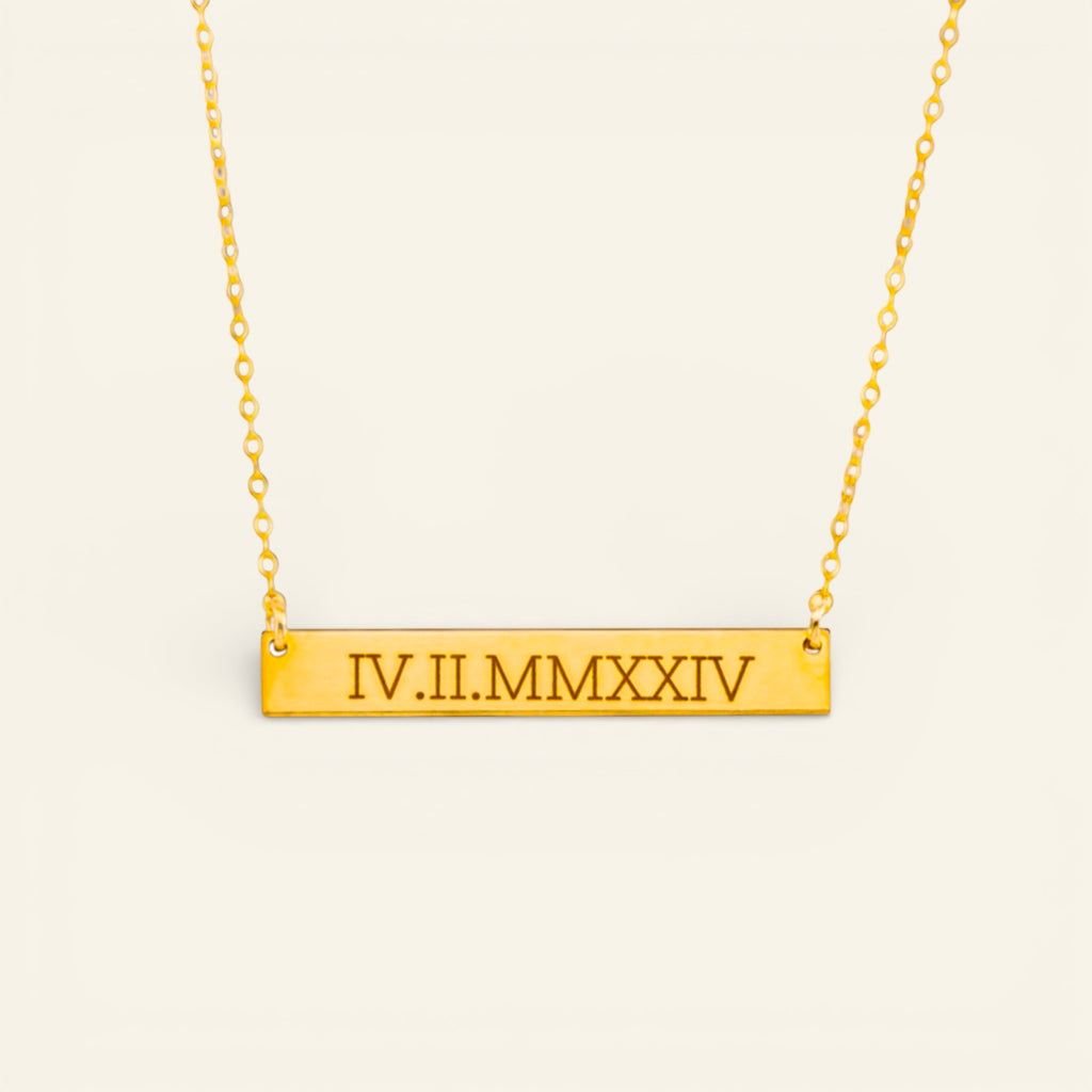 Personalized Rectangle Name Plate Bar Necklace, 1.5-inch bar