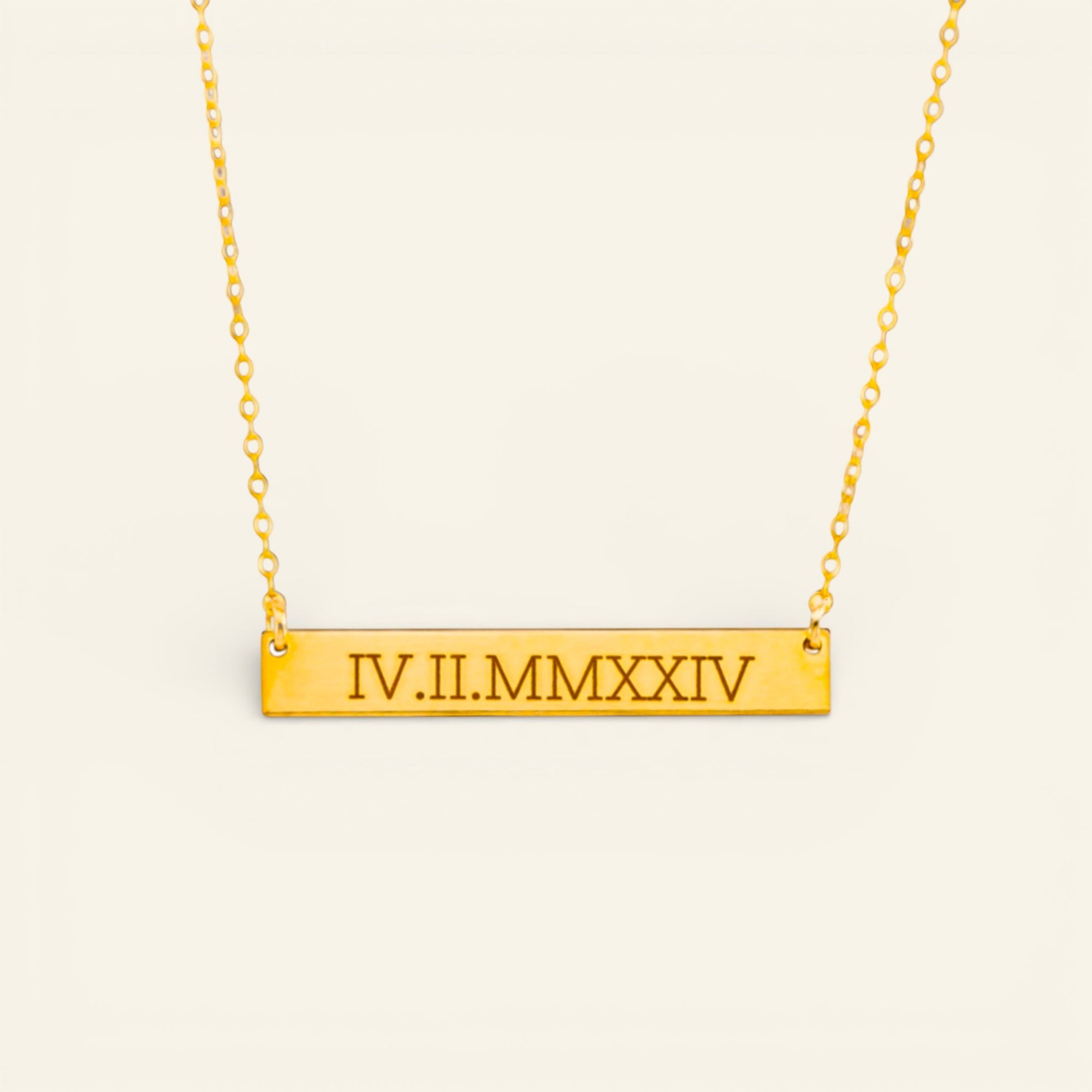 Personalized Rectangle Name Plate Bar Necklace, 1.5-inch bar