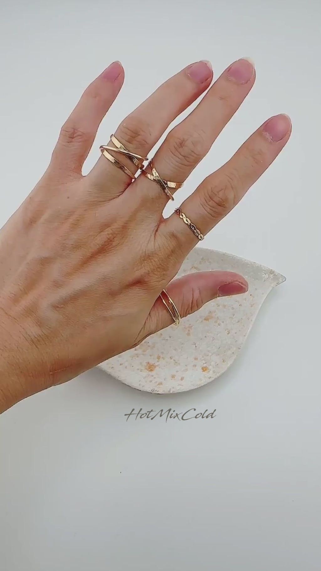 Hammered Crossover Ring