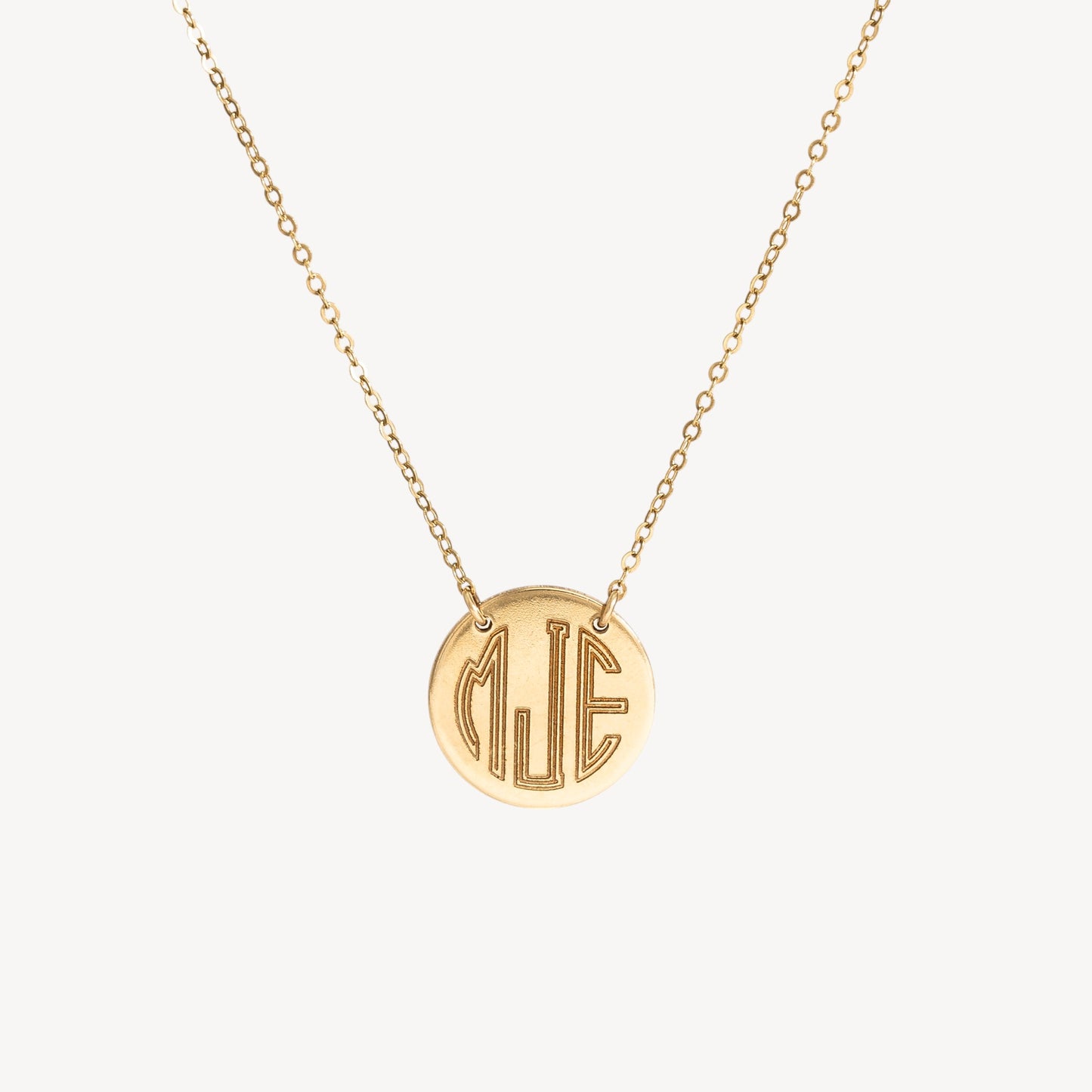 Monogram Necklace, 5/8" Disc