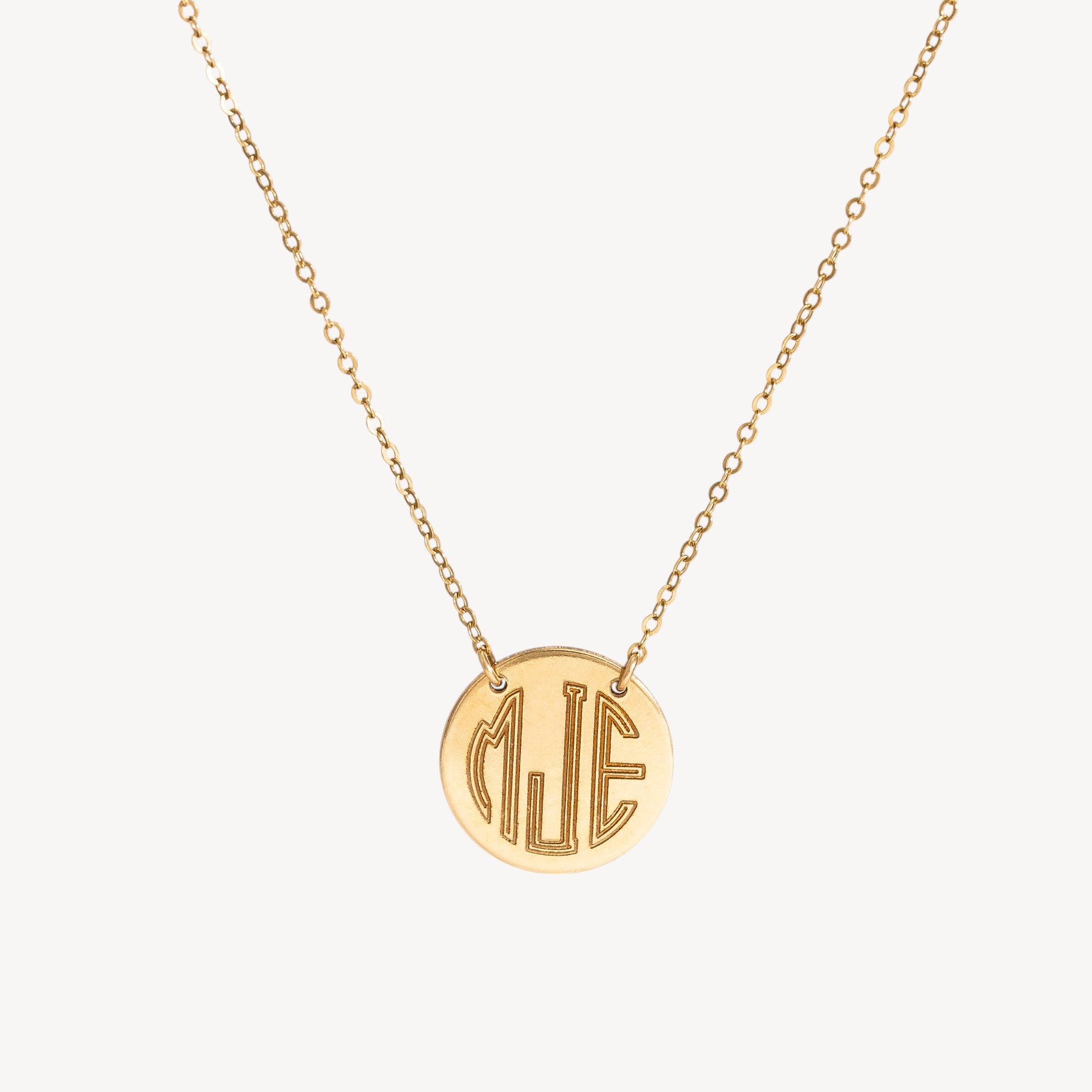 Monogram Necklace, 5/8" Disc