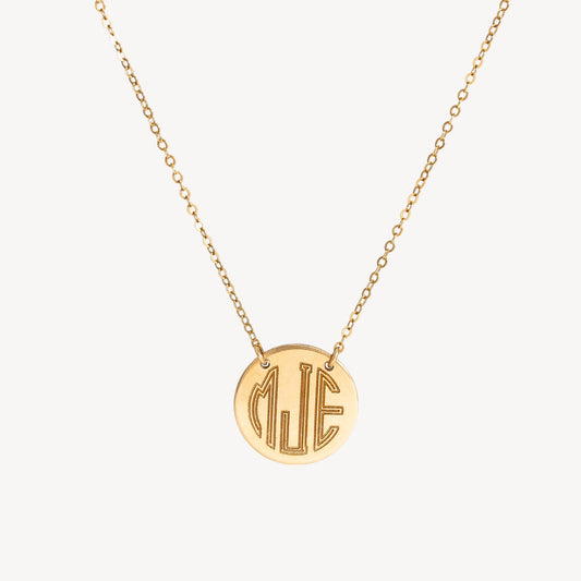 Monogram Necklace, 5/8" Disc