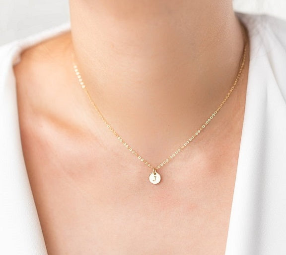 Delicate J Initial Necklace