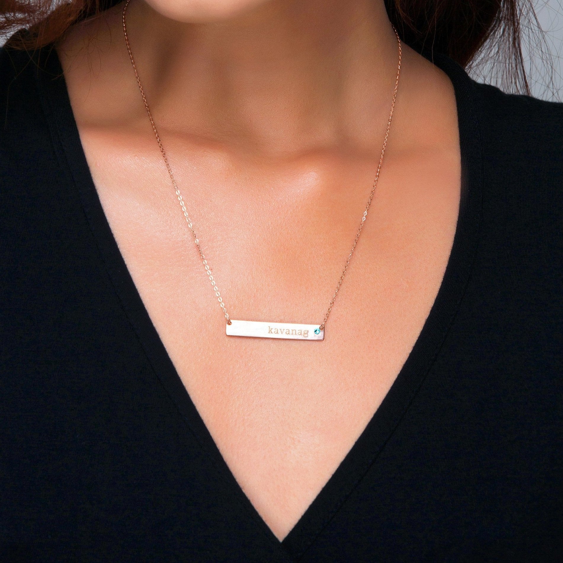 Nameplate Bar with Crystal Necklace, 1.5" Bar