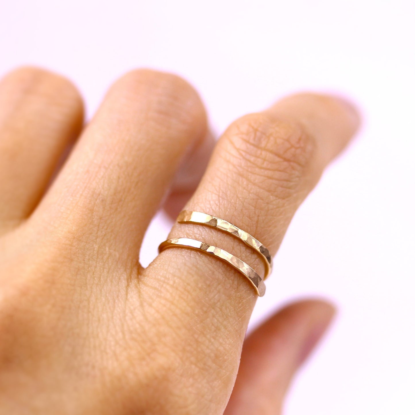 Hammered Bypass Wrap Ring