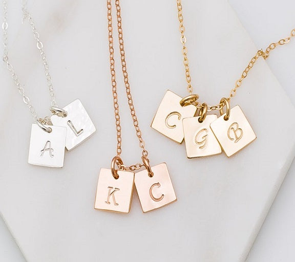 Initial Charm Necklace, Personalized initial necklace, monogram