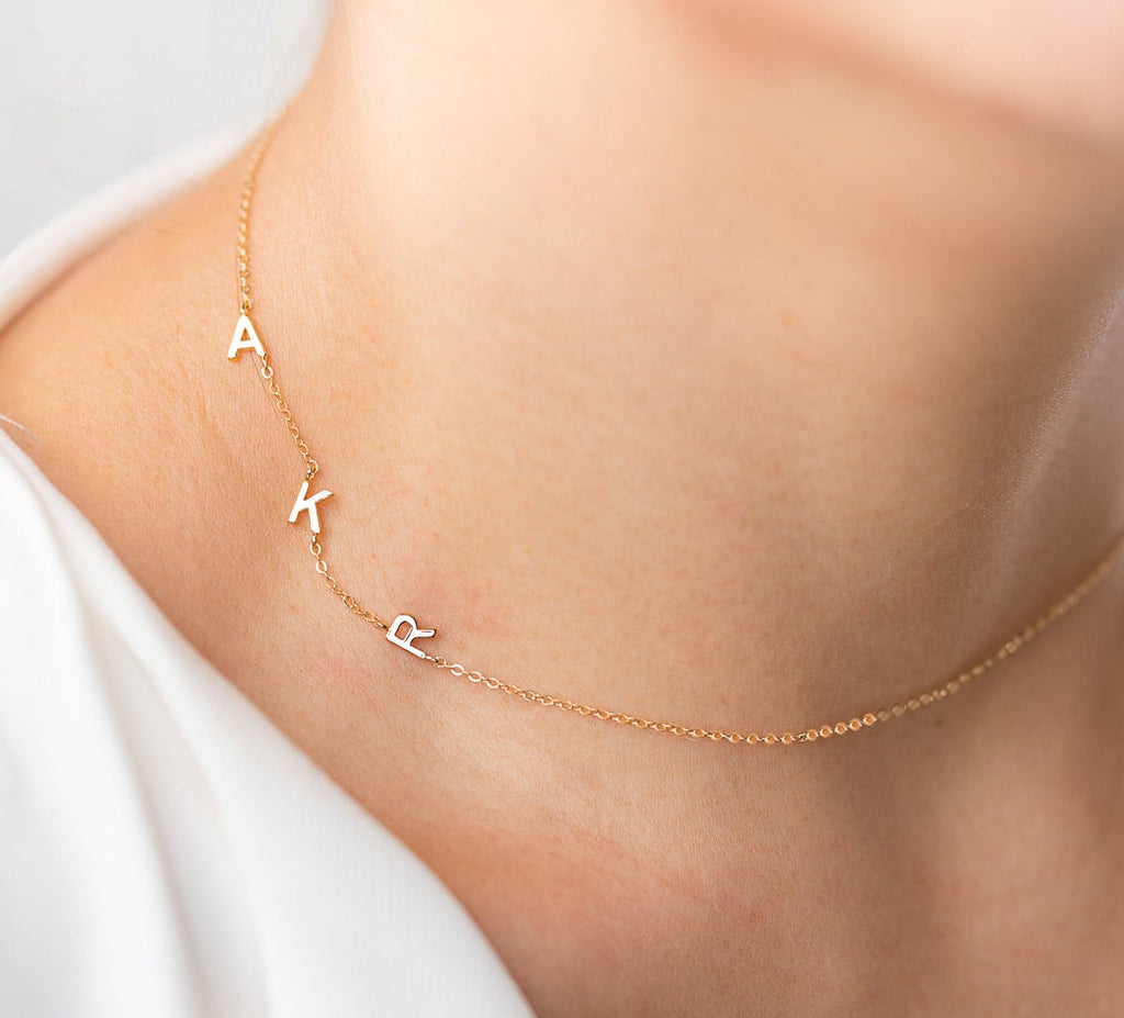 Sideways Initial Necklace
