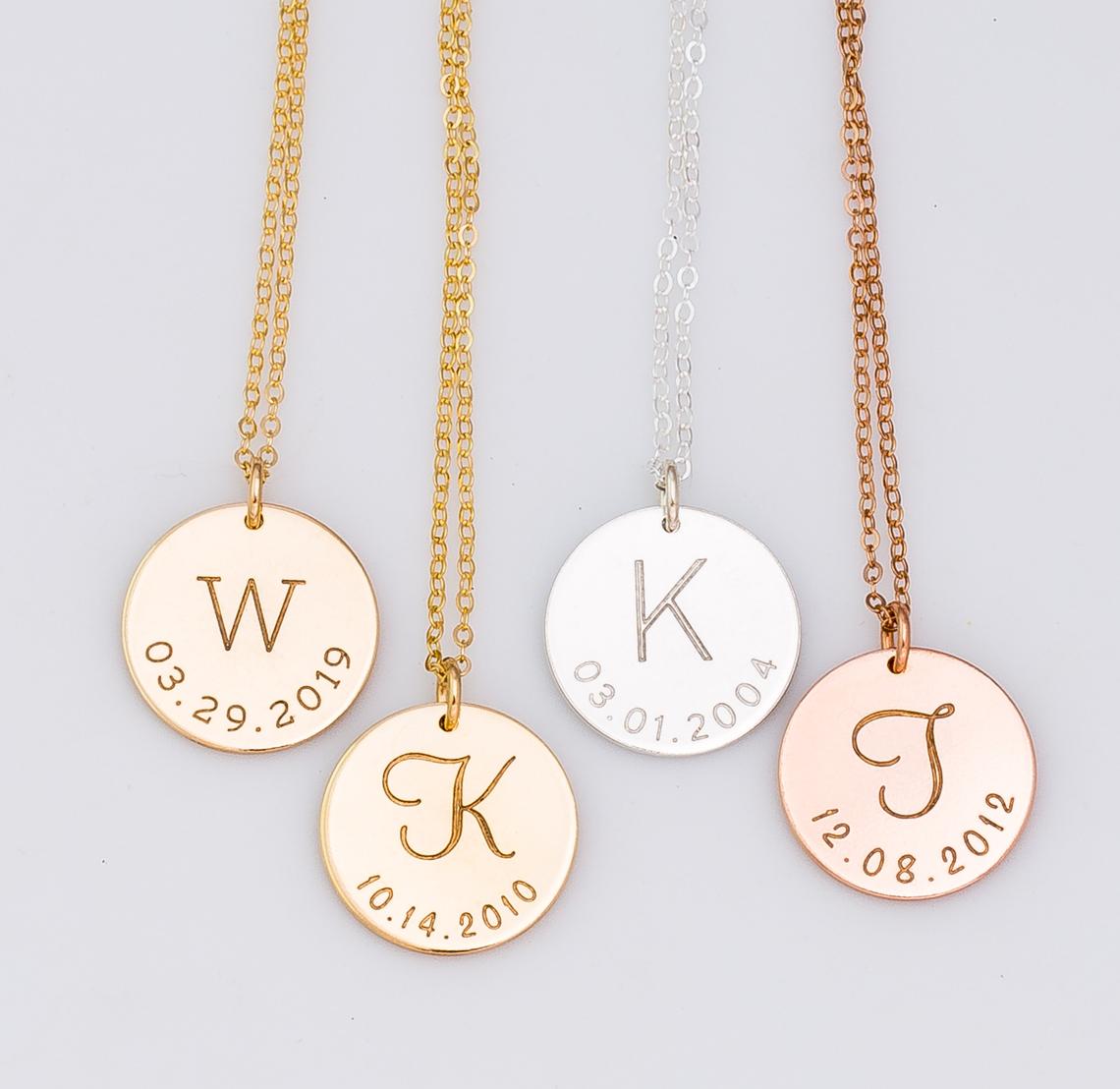 Initial and Date Necklace