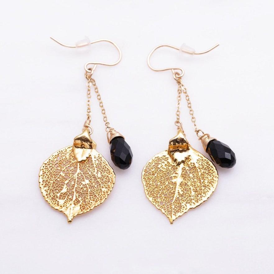 Aspen Leaf Earrings and Birthstone