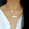 Bar and Disc Layered Necklace