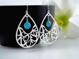 Silver Boho Birthstone Earrings