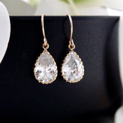 Gold Filled CZ Earrings